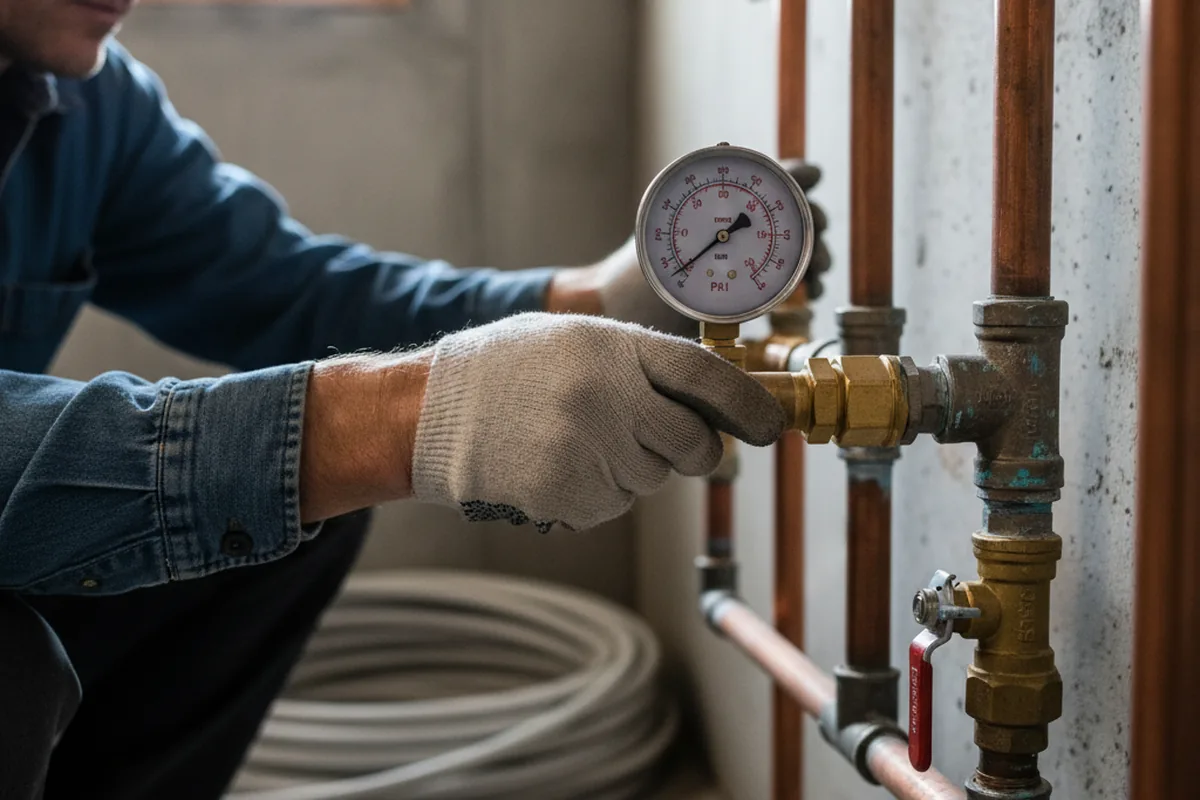 Pressure testing a repaired line during Water Line Repair in Rupert